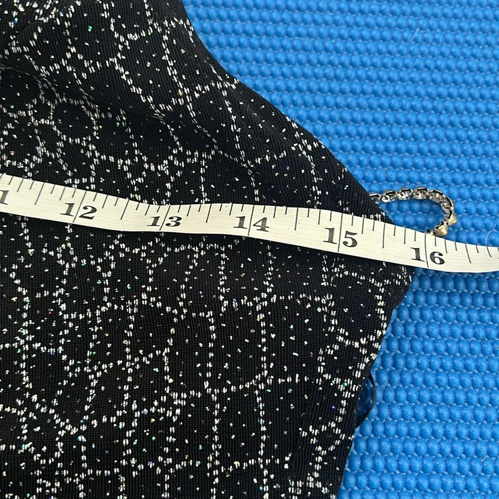 Scoot  McClintock Black Silver Sequined Opened back Diamond Straps Maxi …